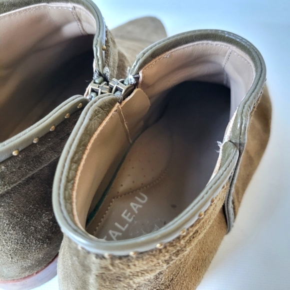 ITALEAU Waterproof Genuine Leather Studded Booties Sz 37 6.5 - Picture 8 of 14